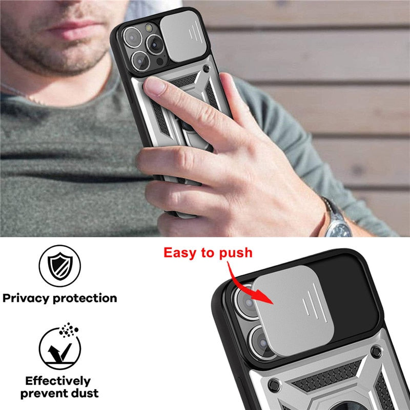 Armor Shockproof Cover With Magnetic Ring Stand