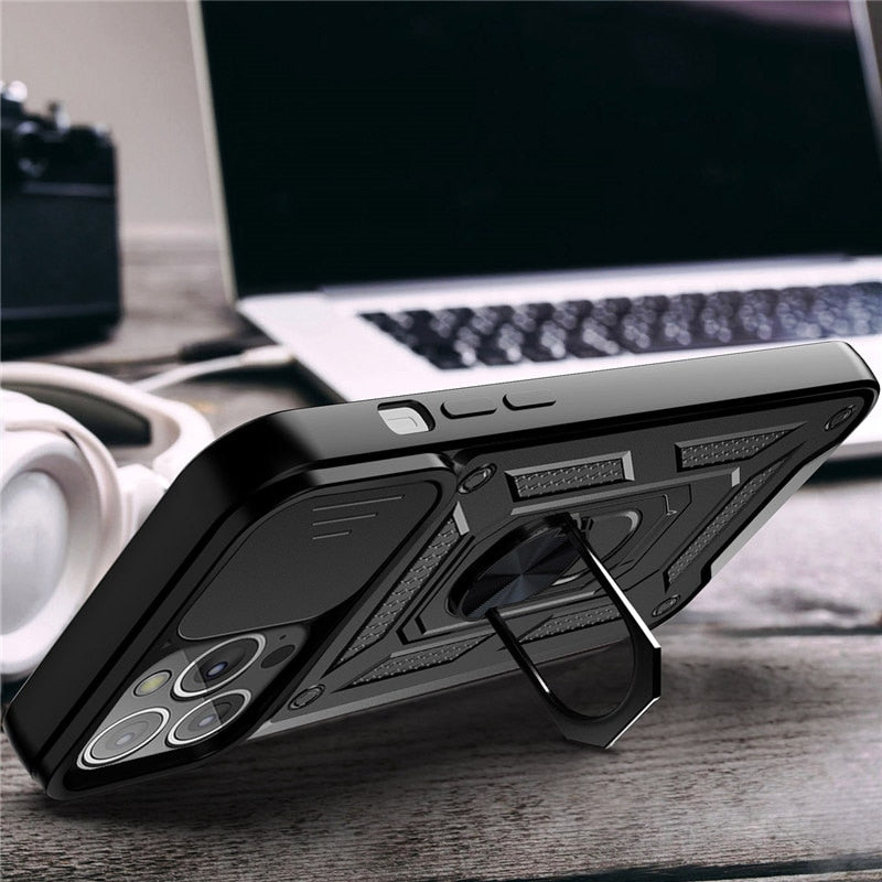 Armor Shockproof Cover With Magnetic Ring Stand