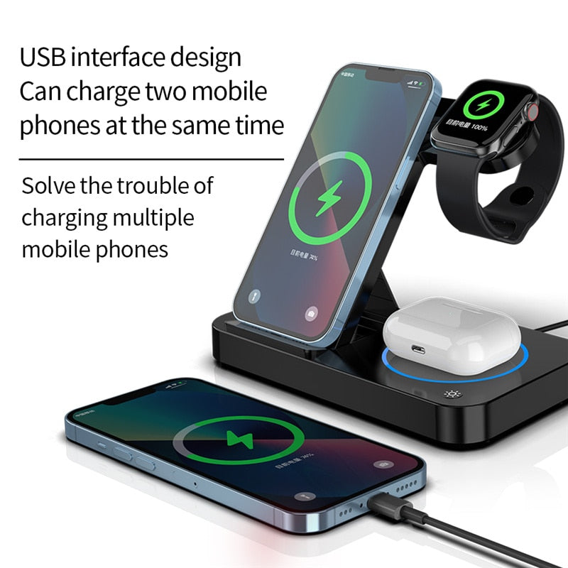 4 In 1 Wireless Fast Charging Dock Station