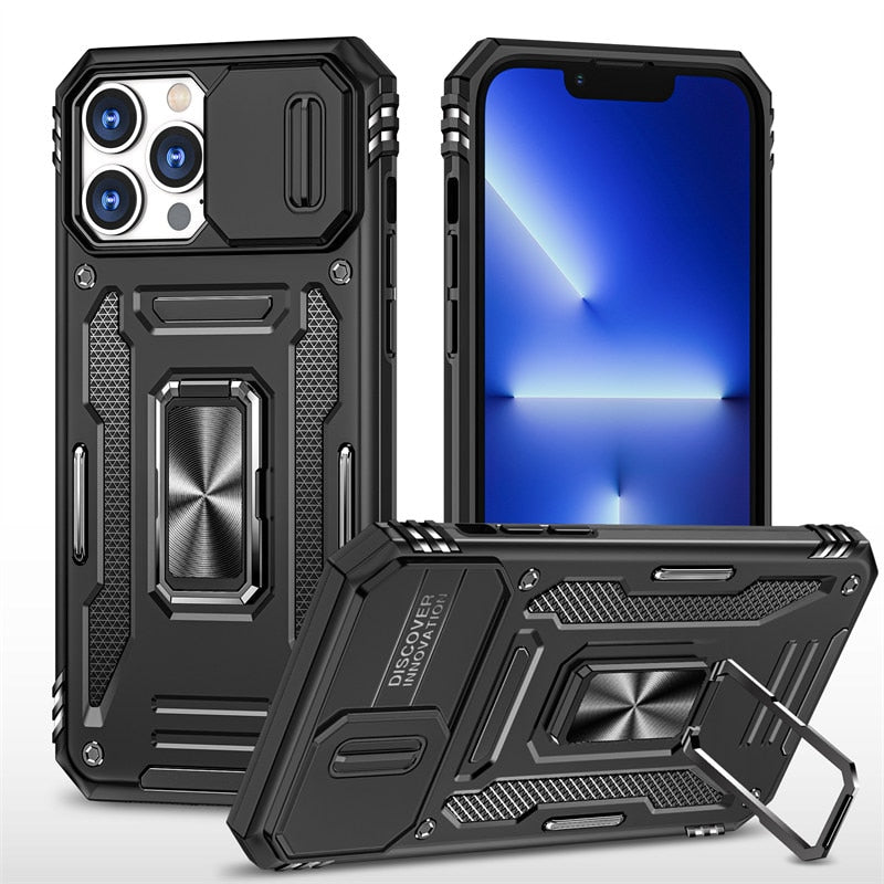 Armor Shockproof Cover With Magnetic Ring Stand