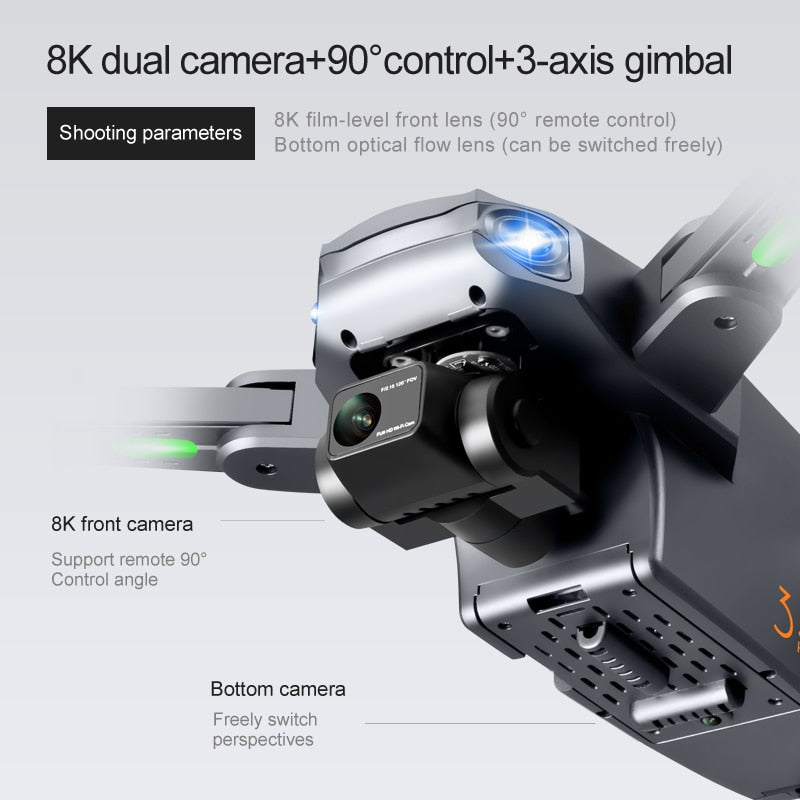 6K Dual Camera Drone With 3 Axis