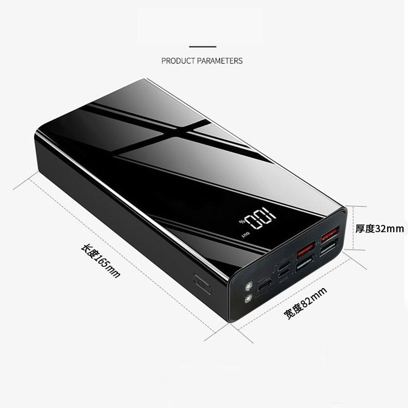 80000mAh Portable Two-way Fast Charging Power Bank with Digital Display